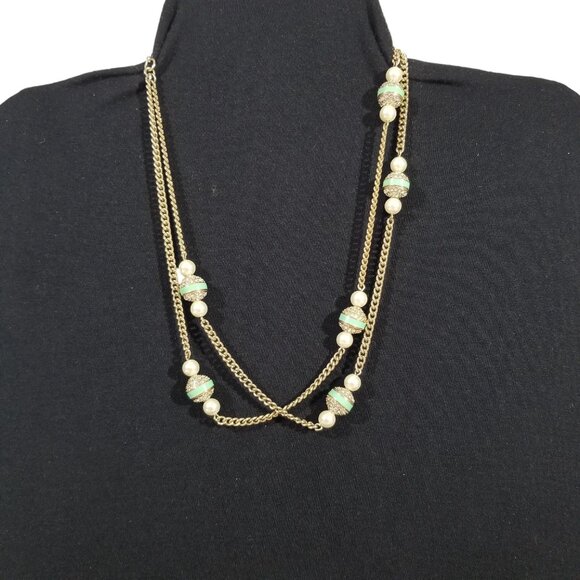 J.Crew Necklace 2-strand Crystal & Enamel Beads and Faux Pearls - Picture 10 of 10